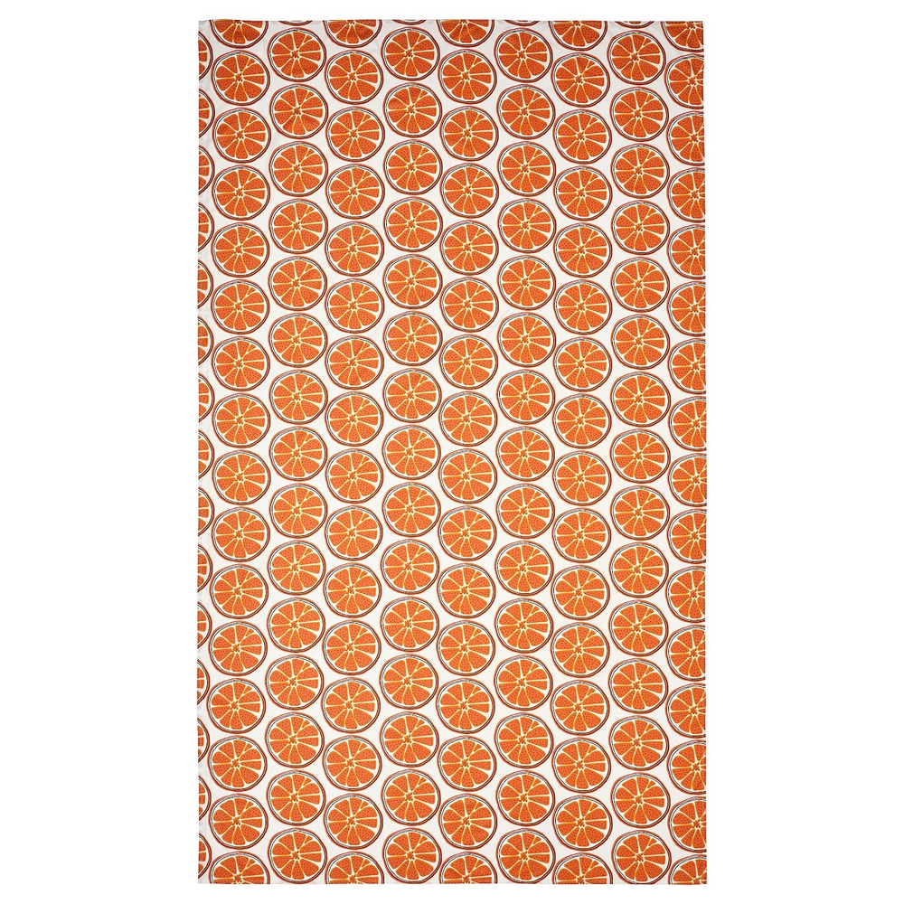 IKEA TORVFLY  (ИКЕА ТОРВФЛЙ)  -  Скатерть, рисунок/кремовый оранжевый, 145x240 см