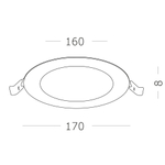 ST209.548.12.1 Св-к встр. Белый LED 1*12W 4000K 816Lm Ra80 110° IP20 D170xH8 90-265V Встраиваемые светильники
