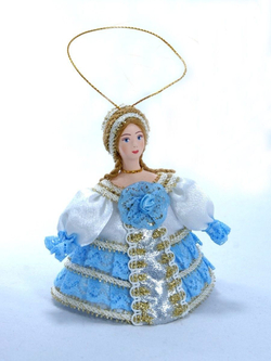 Фарфоровая кукла-подвеска Дама. Сувенир ручной работы