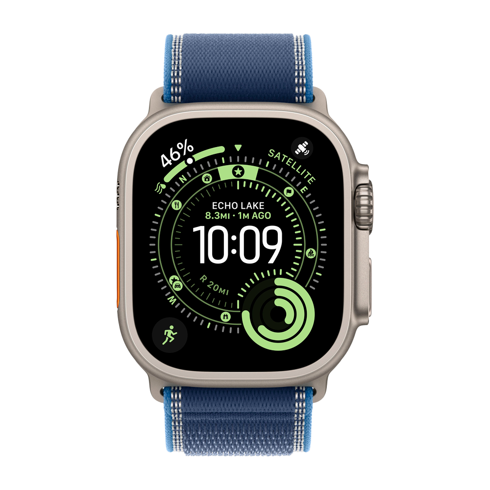 Умные часы Apple Watch Ultra 3 (2025) GPS + Cellular, 49mm, Natural Titanium Case with Blue/Bright Blue Trail Loop, M/L