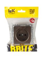 BRITE Розетка 1-местная без заземления с защитными шторками 10А РСш10-2-БрТБ темная бронза IEK