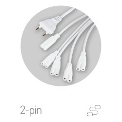 Разветвитель сетевой для линейных светильников ЭРА 5х IEC C7 2pin 2m для подключения 5 светильников | Аксессуары для фито светильников