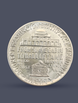 Монета 50 центов 1946 год "Джордж Карвер и Букер Вашингтон"