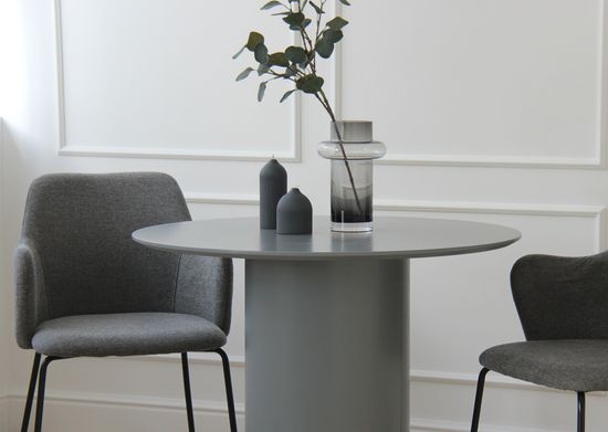 Стол обеденный Type D 90 см основание D 39 см (серый)