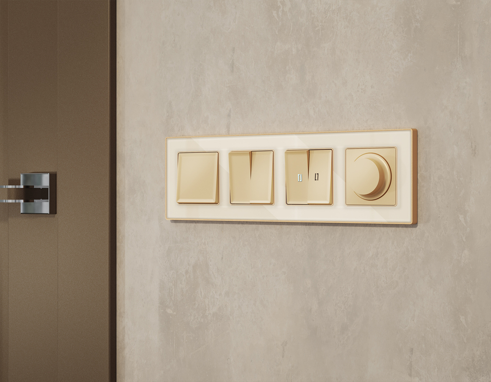 MA605510 Комплект механизма светорегулятора универсального ALFA Шампань 25-600W/LED 5-300W QUANT (AP6055, VM136)