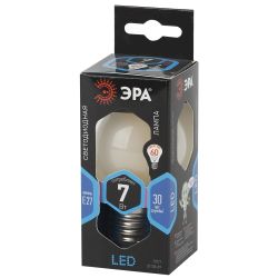 Лампа светодиодная ЭРА F-LED P45-7W-840-E27 frost 7Вт филамент шар матовый нейтральный белый свет Е27 | Филаментные декоративные