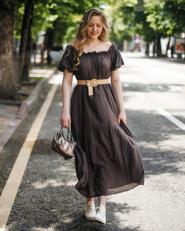 Платье батист, цвет шоколад, Италия