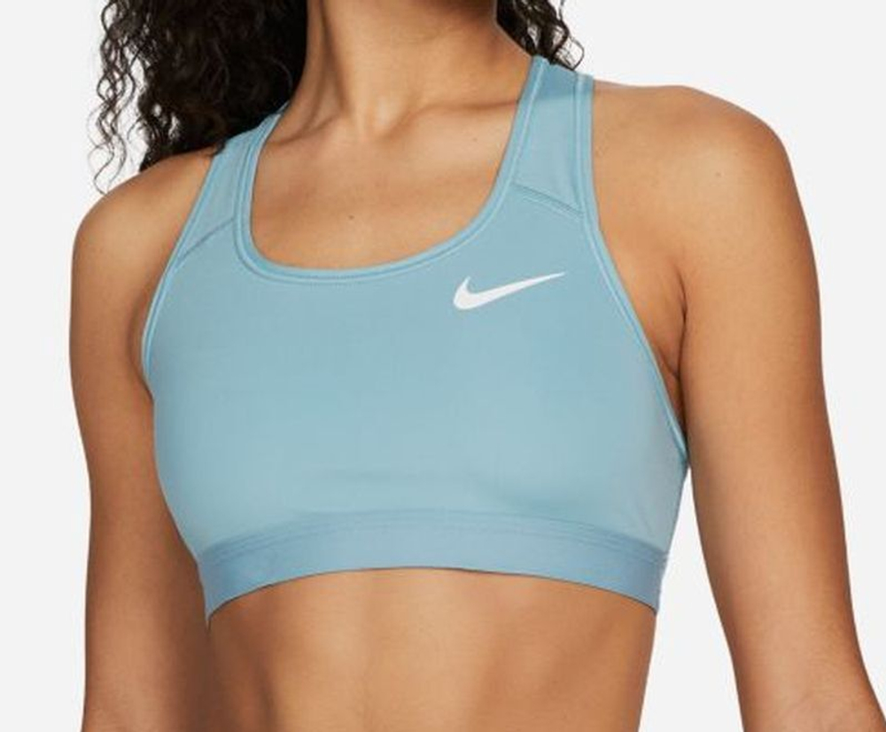 ТОП теннисный Nike Dri-Fit Swoosh Band Bra Non Pad - worn blue/worn  blue/white - купить по выгодной цене