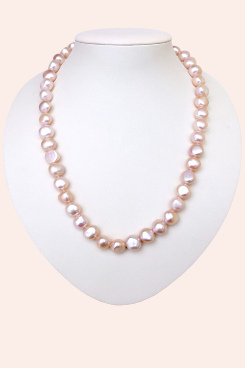 бусы из розового жемчуга барокко