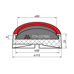 Резиновая накладка (РТИ-СЕРВИС 1018) для подъемников "СИВИК"