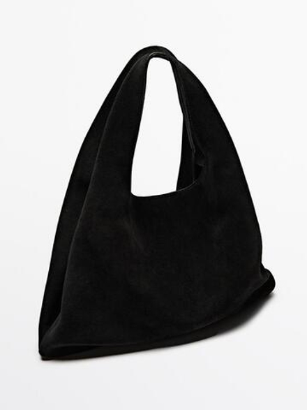 Massimo Dutti Замшевая сумка, черный