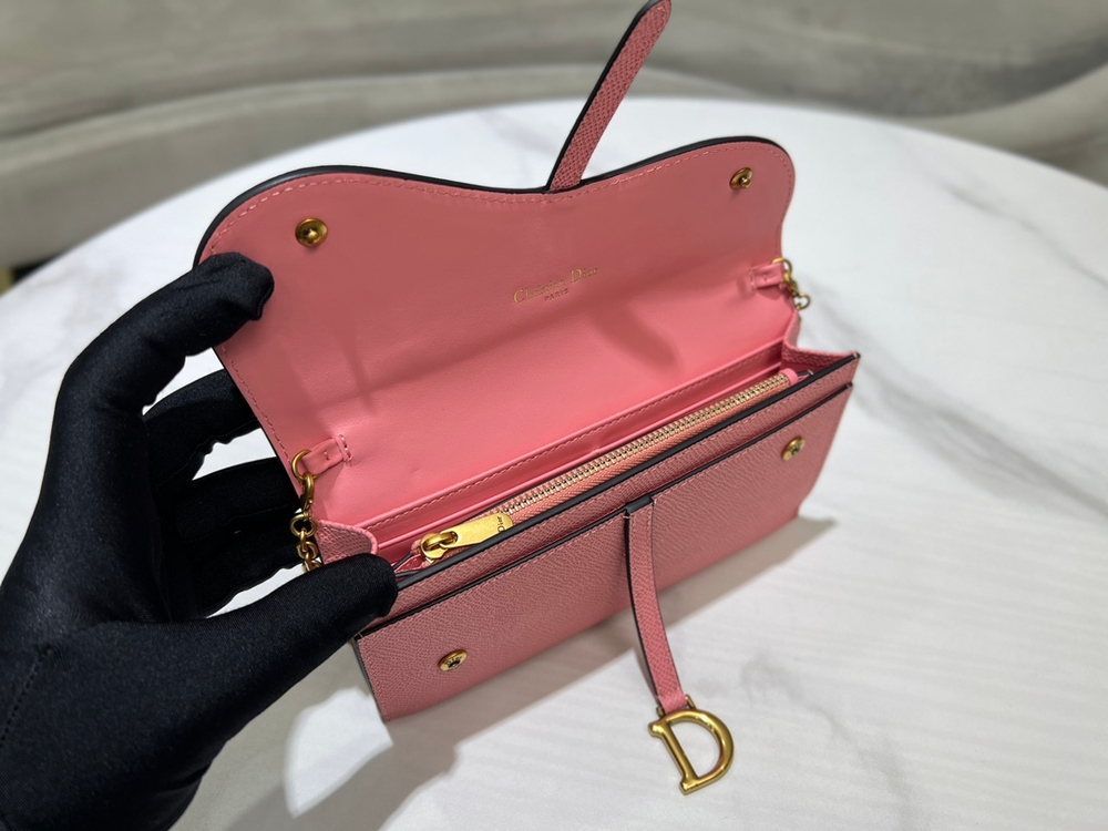 Christian Dior Long Saddle Wallet with Chain