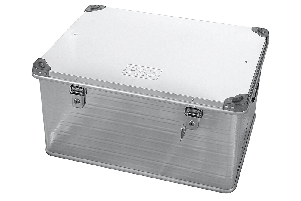 Ящик алюминиевый усиленный с замком 782х585х412 мм (ДхШхВ)