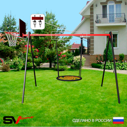 Уличные качели Sv Sport УК163КВ1 (3.0м/Щит баскет/Гнездо 80см/Подвесы на втулке 1к)