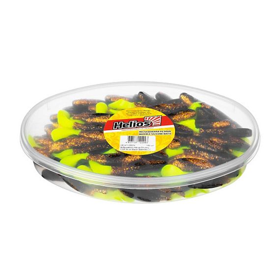 Виброхвост несъедоб. Chubby 3,55&#39;/9 см Black Sparkles LT 100шт. (HS-4/1-033-N) Helios