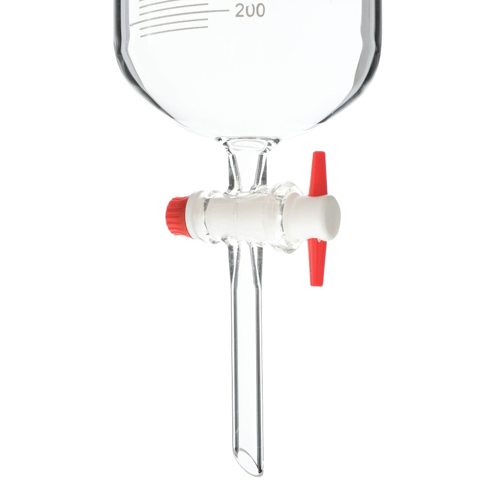 Воронка делительная цилиндрическая, 2000 мл, шлиф 29/32, с PTFE краном и пробкой