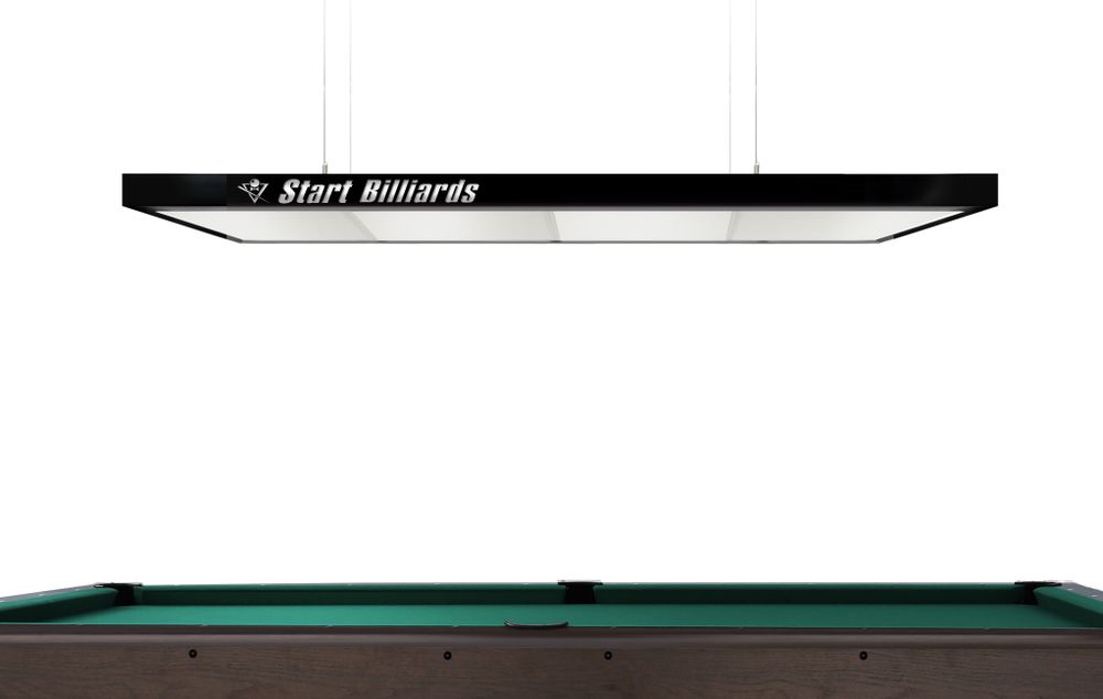 Лампа STARTBILLIARDS Club select 4 секции (Ral 9005 муар (black),Без рассеивателя (комплект),Логотип заказчика)