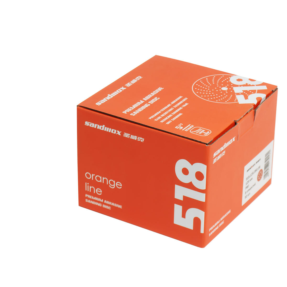 SANDWOX ORANGE CERAMIC диск на бумажной основе, керамика Ø125мм, Р400, липучка 8 отв.