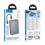 Hoco J170 Starlight 22.5W+PD20W универсальный портативный аккумулятор с кабелем (10000mAh) (metal grey)