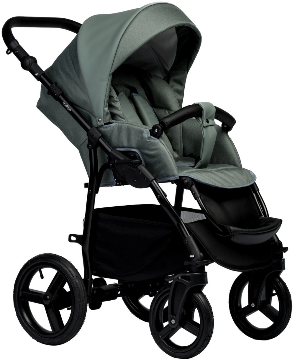Детская коляска Indigo Impulse Eco 3 в 1 с автокреслом Avionaut Cosmo Beige Ie01 шалфей кожа/шалфей