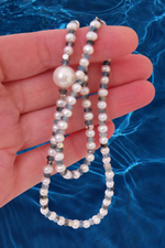 Бусы из пресноводного жемчуга и аквамарина
