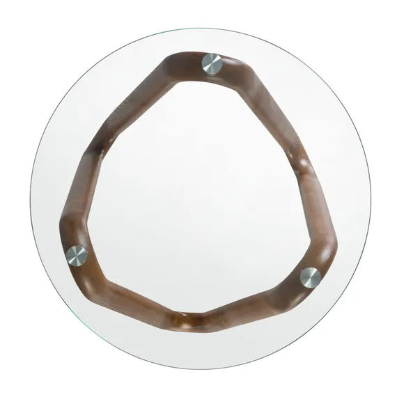 Журнальный столик Angel Cerda 2125 из стекла и ореха