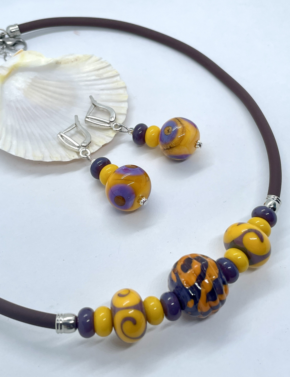 Комплект украшений из муранского стекла