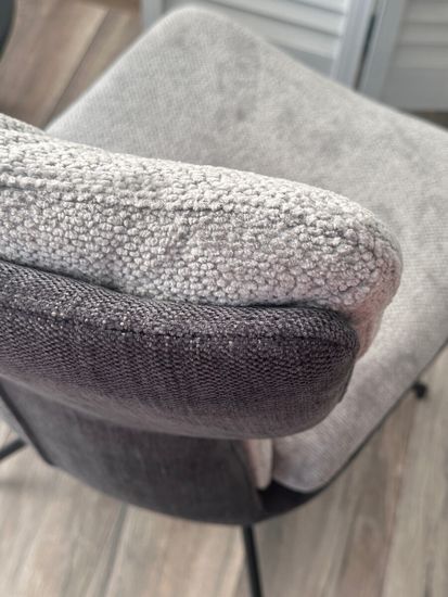 Стул NEVIS 360 град поворот с возвратом TENDER WAY80 серый, шенилл/ ODIN18 тем-серый / Черн