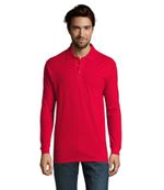 Рубашка поло мужская Sol's Star с длинным рукавом. Красный  XXL