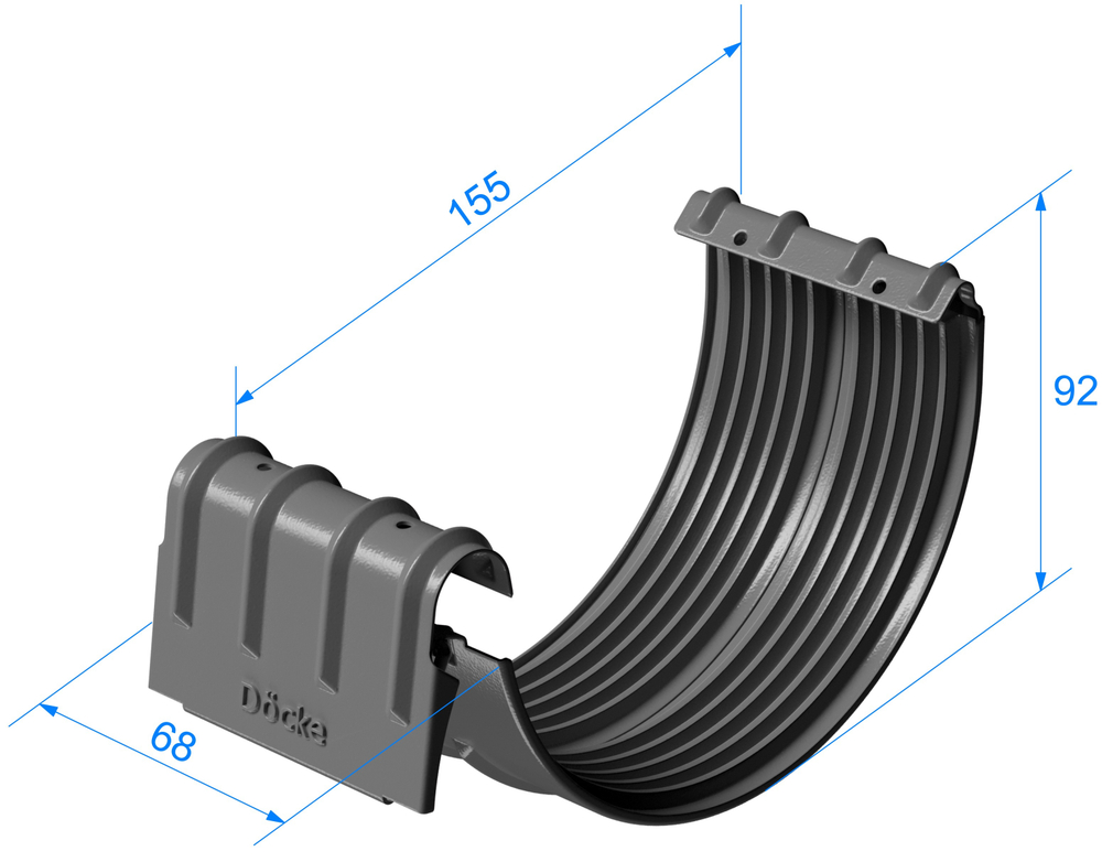 Docke STAL PREMIUM Соединитель желобов D125 (Пломбир 9010)
