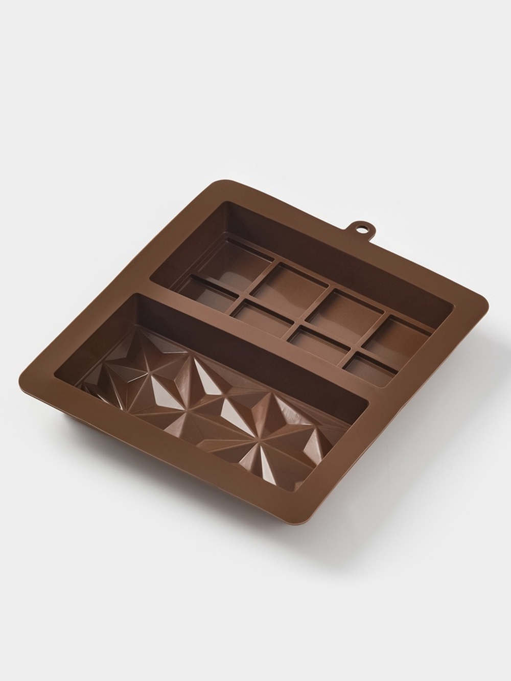 Форма для дубайского шоколада «Квадраты, пирамиды», 2 плитки, 21×19×2.5 см