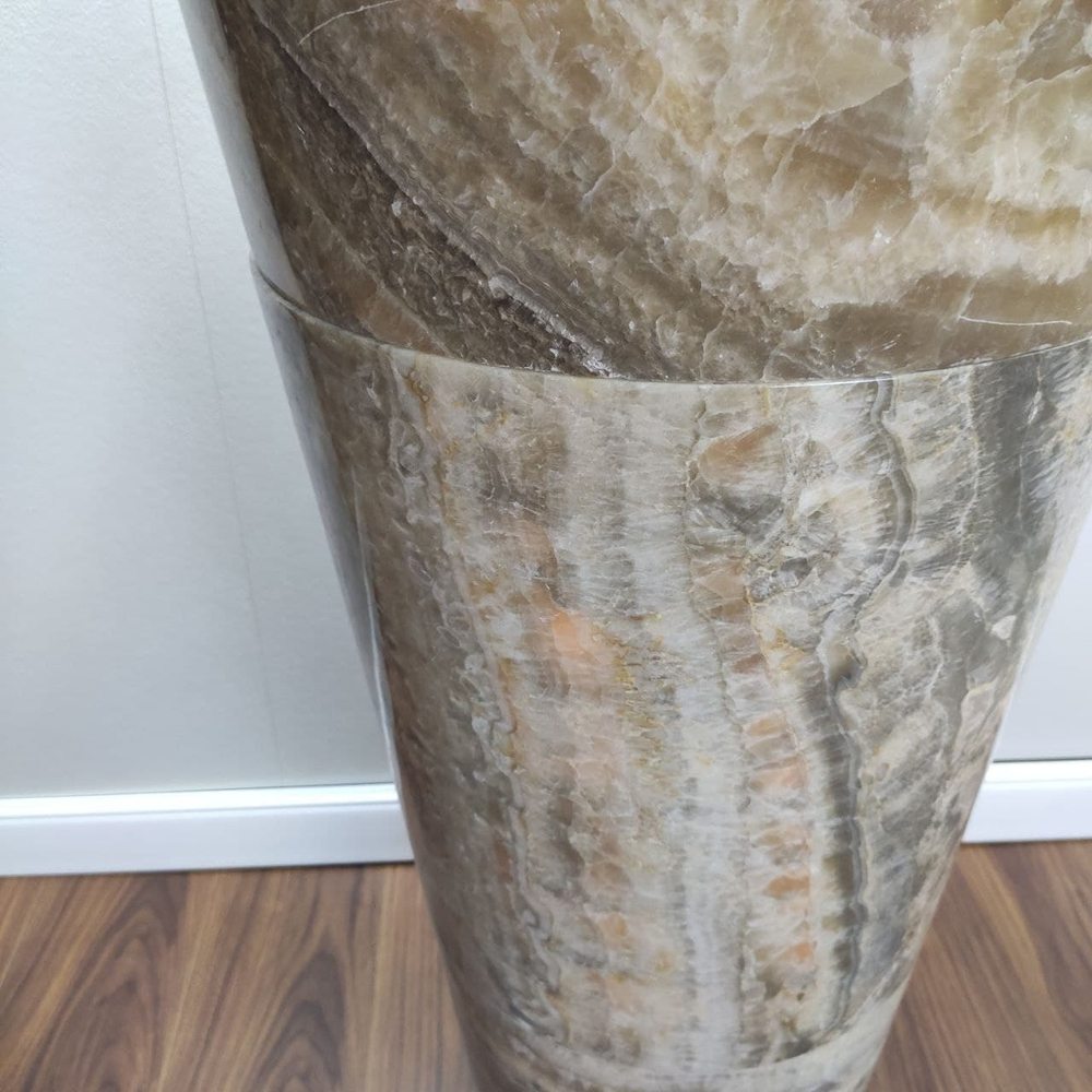 Раковина напольная из оникса Grey ON-01365 (45*45*90 см)