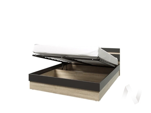 Кровать 1;4м с ПМ Спальня Ким (сонома/графит софт NEW)