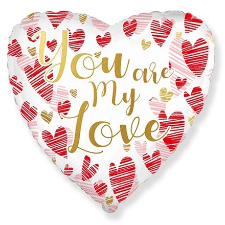 Ф 18" YOU ARE MY LOVE Сердца