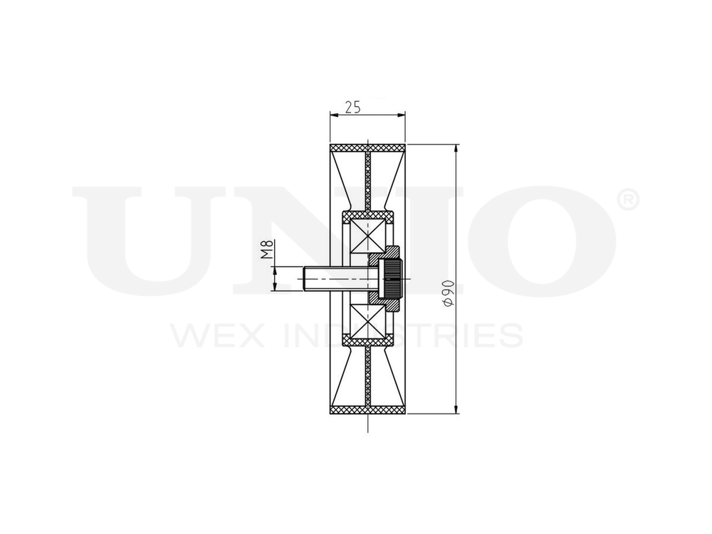 Ролик направляющий приводного ремня UNIO TNS-10192