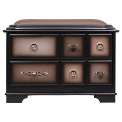 Банкетка Пандора 1 с обувницей Орех Оберджин Шоколад