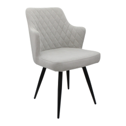 Стул поворотный "Хант 360" (арт. 345П), велюр Бренди В20 светло-серый, ножки круглые черные.