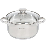 Кастрюля нерж, 5.4 л, с крыш, Daniks, Оптима, GS-01201-24CA, индукц