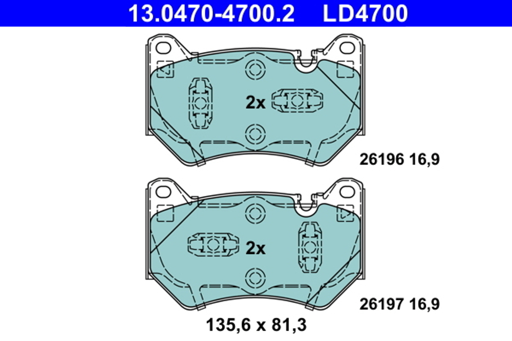 ATE - 13047047002-ATE - Brake Pad Set, disc brake