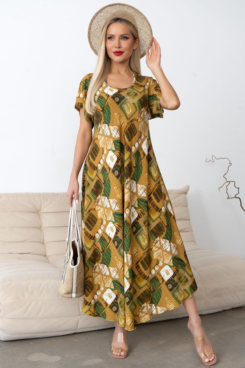 Платье Рада (горчичный) Р11-1166/10 Nikol