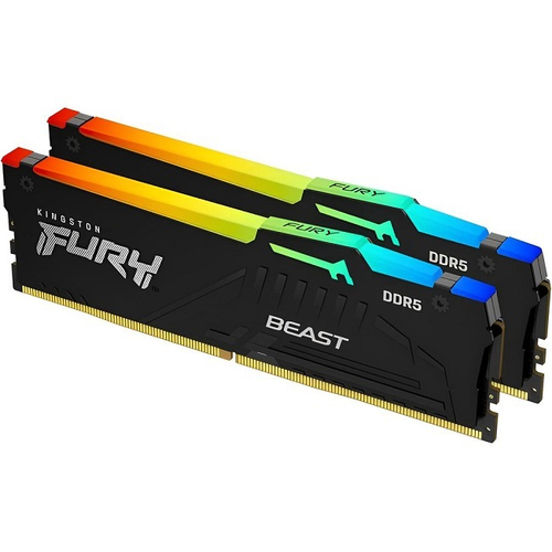 Модуль памяти DIMM DDR5 32Gb, 2x16GB, 6000Mhz, Kingston FURY Beast RGB (KF560C36BBEAK2-32)
