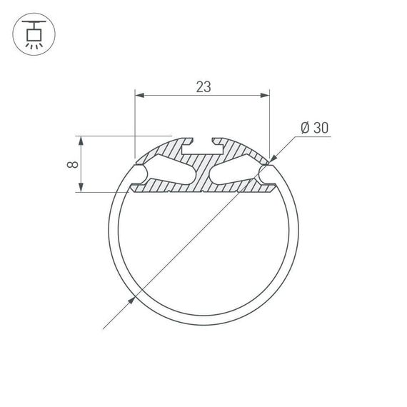 Профиль Arlight ROUND-D30-2000 ANOD 023860