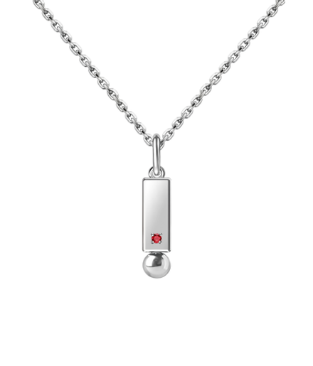 Подвес из серебра со вставками из выращенного рубина