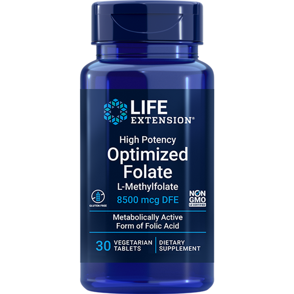 High Potency Optimized Folate 30 таблеток Life Extension