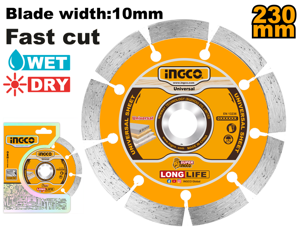 Диск алмазный сегментный INGCO DMD012302 230х22,2 мм