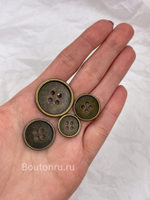 Пуговицы на прокол металлические бронзовые