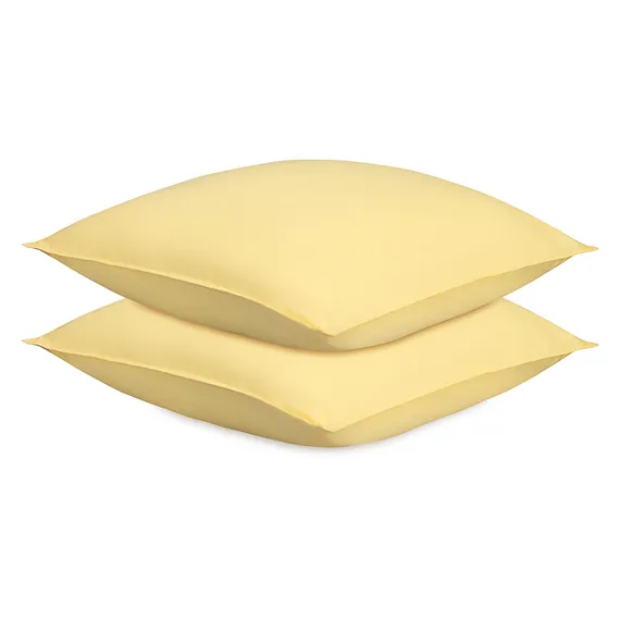 Набор наволочек из стираного перкаля светло-желтого цвета из коллекции essential, 70х70 см