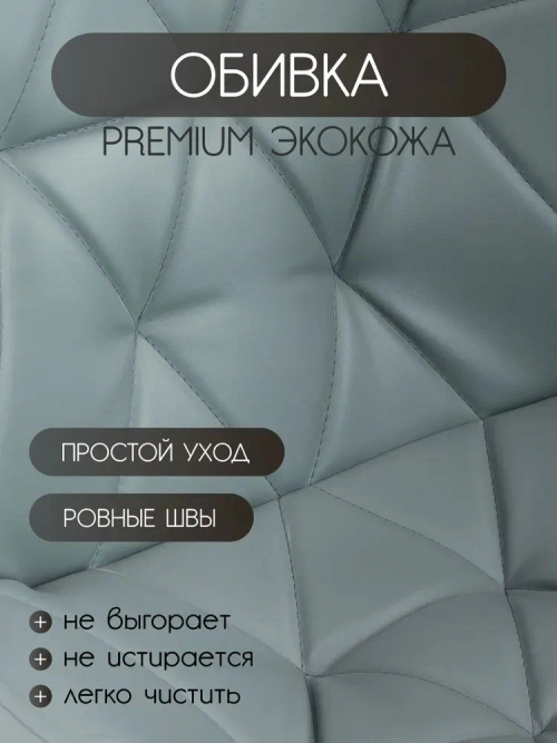 Стул мастера и клиента Masscomplekt Ракушка Люкс, хром, экокожа, светло-серый от производителя с доставкой по России курьером до адреса