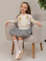 Кофта для девочки на пуговицах с вышивкой