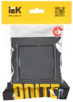 BRITE Выключатель 1-клавишный 10А в сборе ВСР10-1-0-БрГ графит IEK